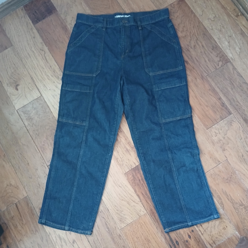 Lands End Women's Straight Leg Jeans 16, Gorp Utility Workwear Functional